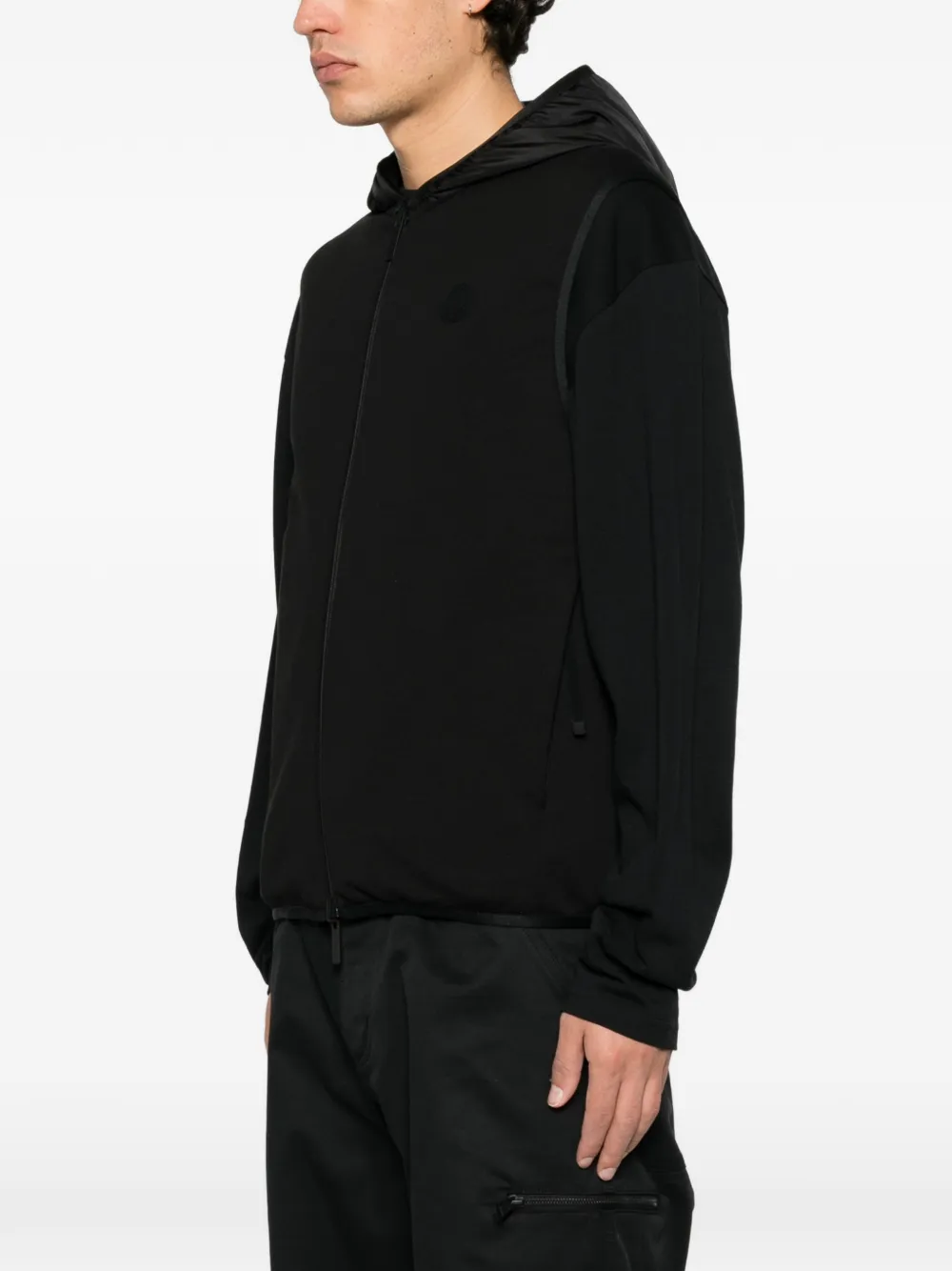 Moncler hooded zip-up gilet Zwart