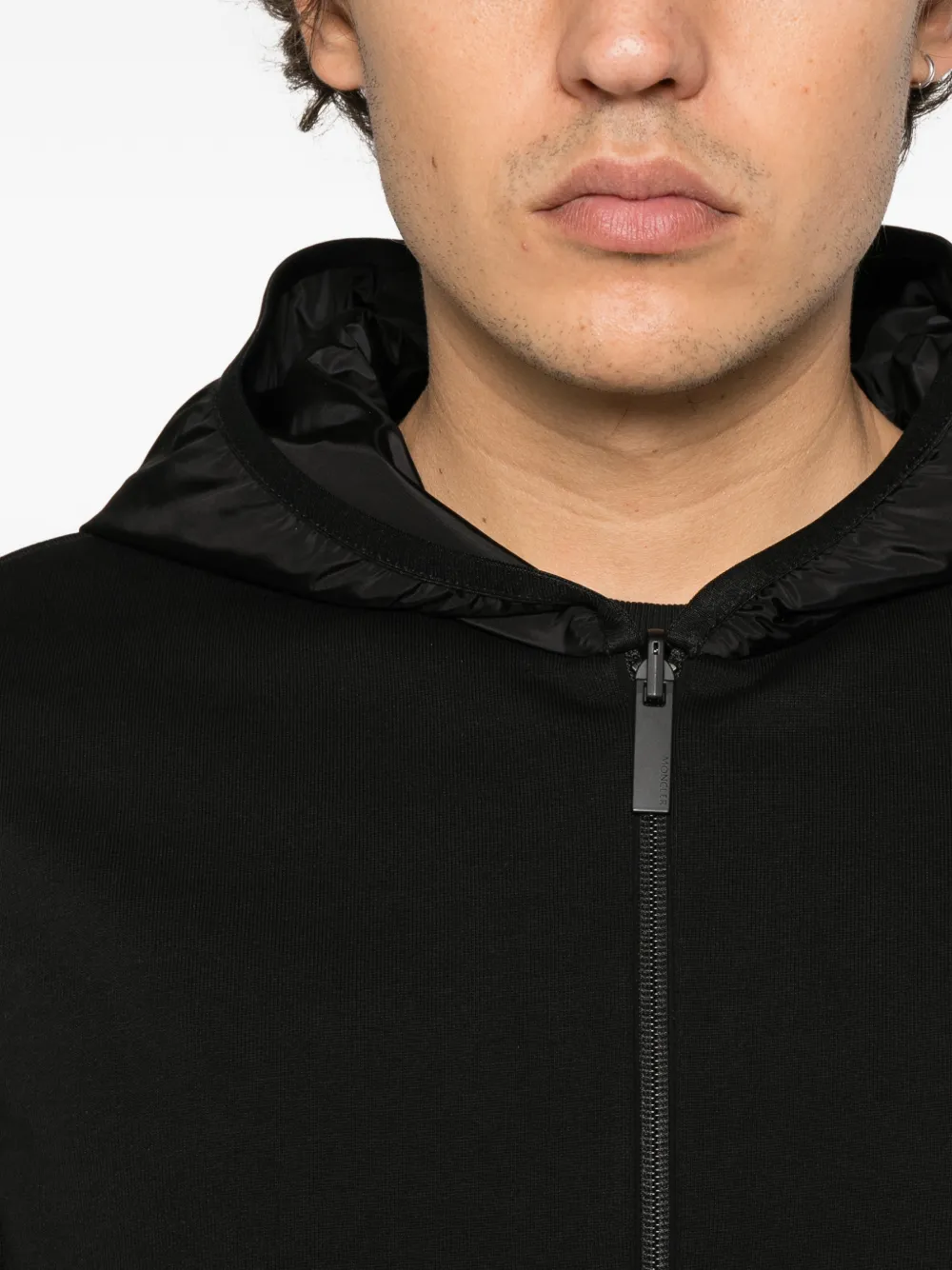 Moncler hooded zip-up gilet Zwart