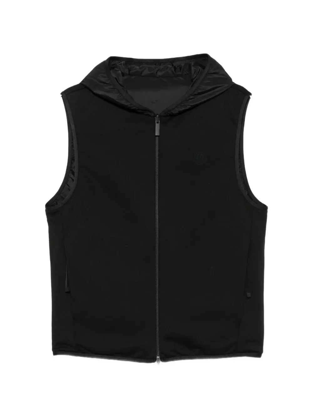 Moncler hooded zip-up gilet Zwart