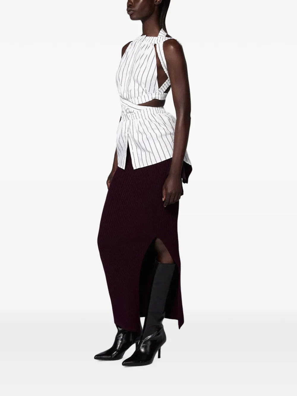SRVC Studio striped cut-out top