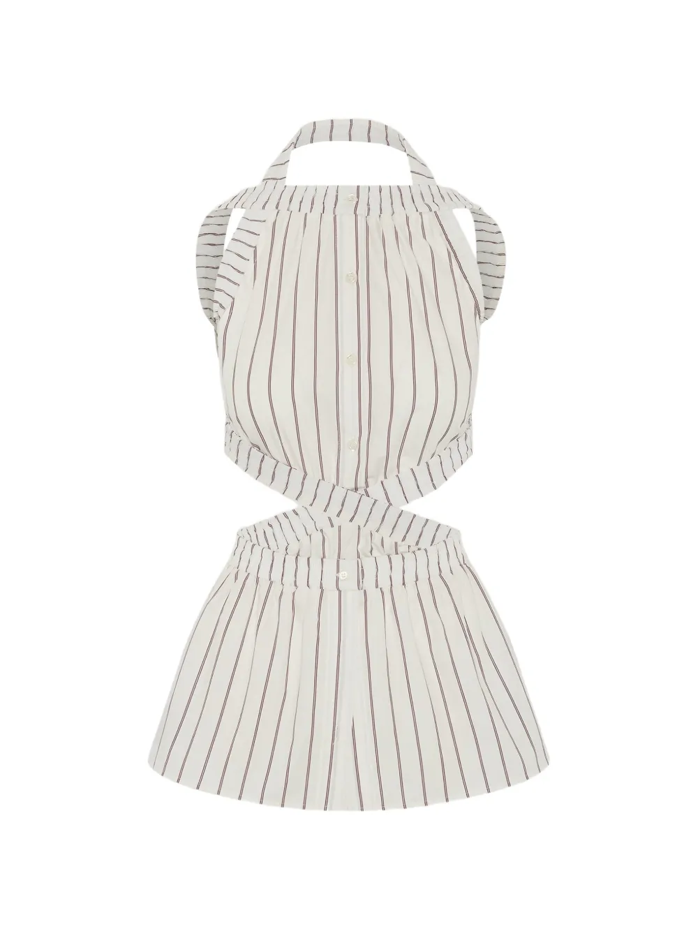 SRVC Studio striped cut-out top - Bianco