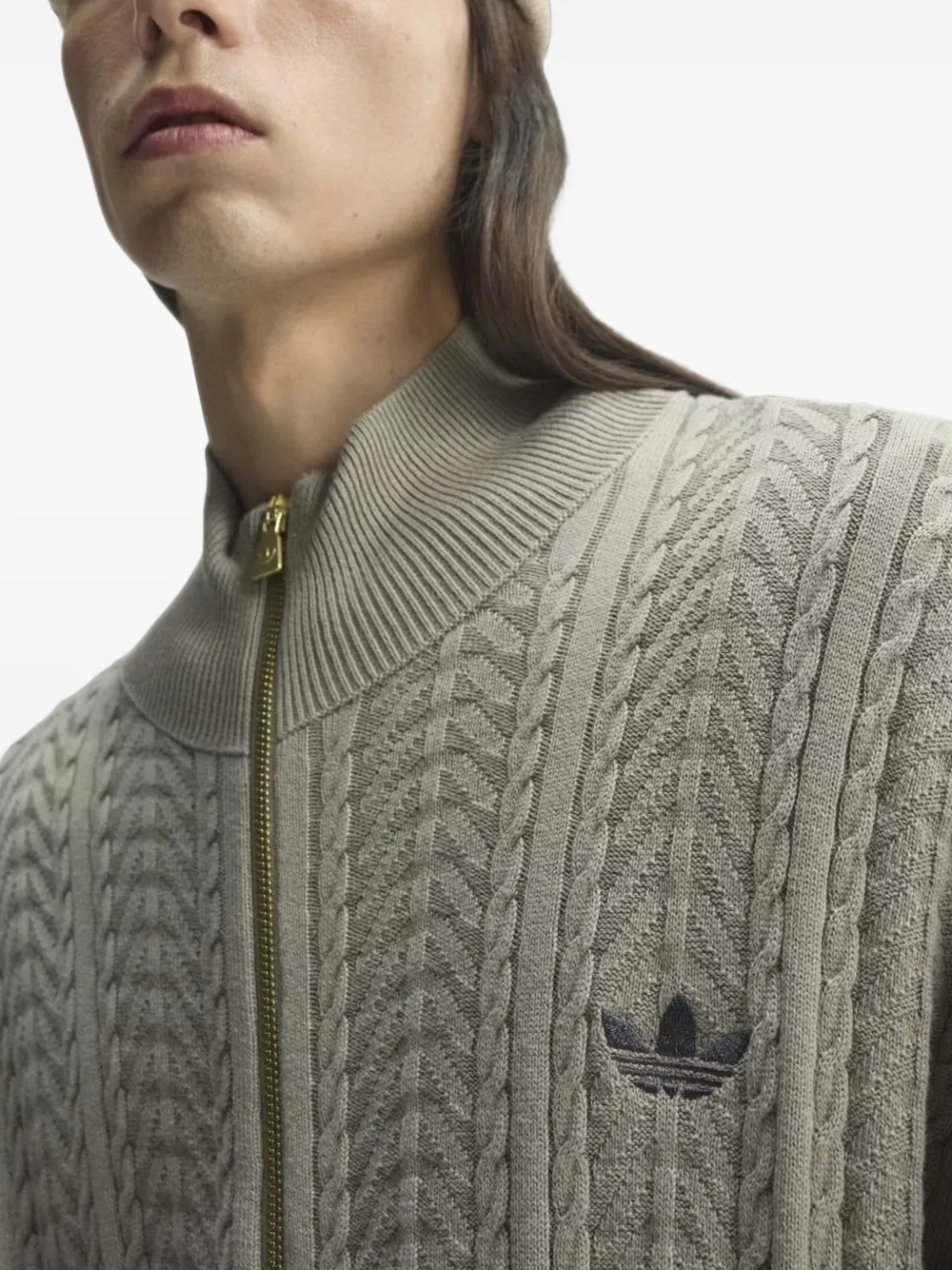 adidas Firebird cable-knit track top Grijs