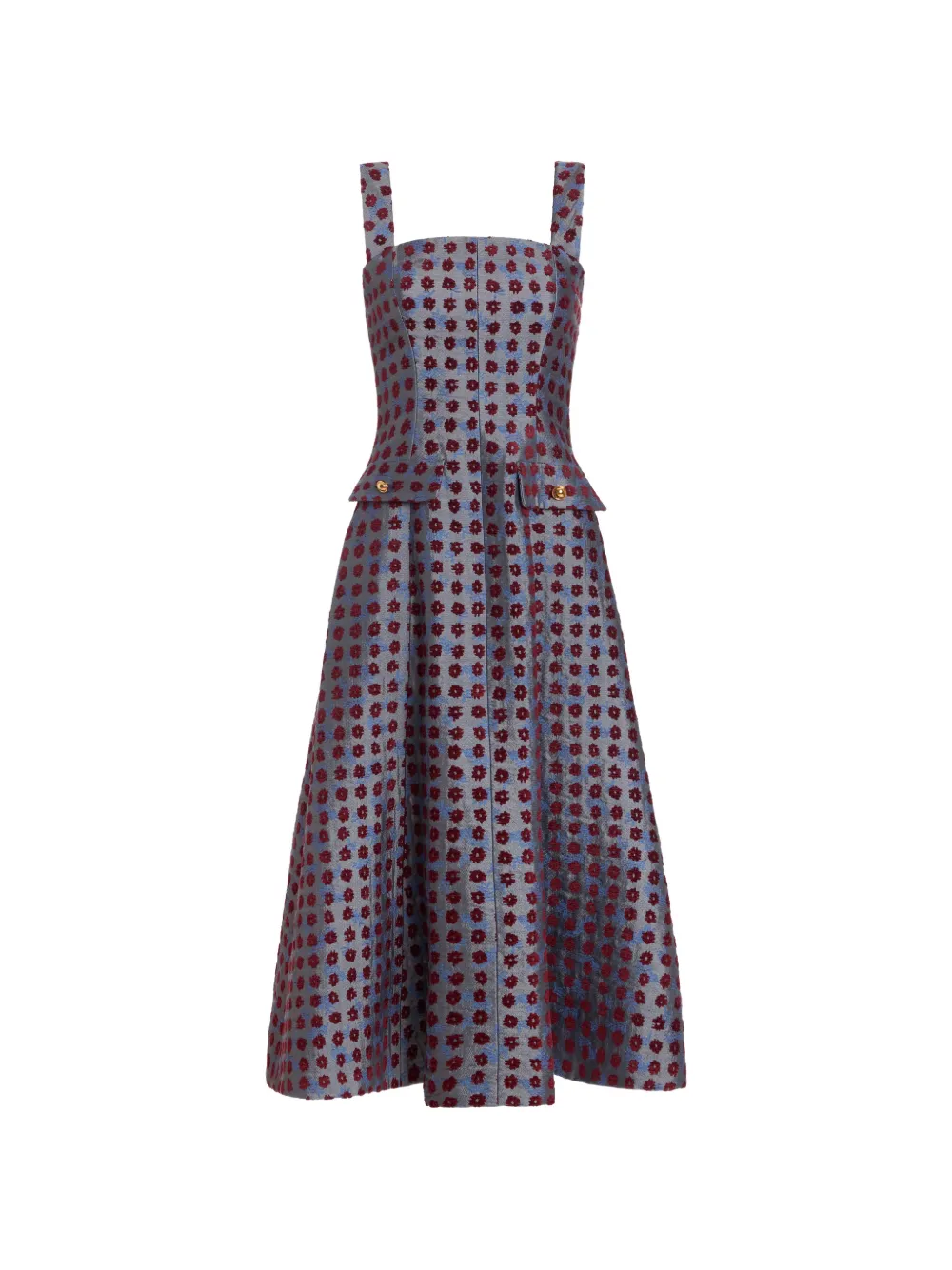 Markarian Birdie floral-jacquard midi dress - Bleu