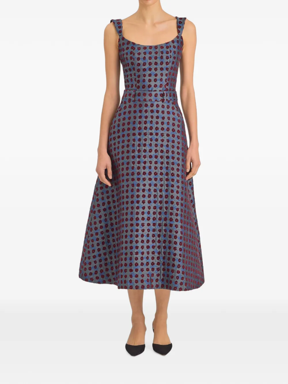 Markarian Frances floral-jacquard midi skirt - Gris Markarian Frances floral-jacquard midi skirt - Gris