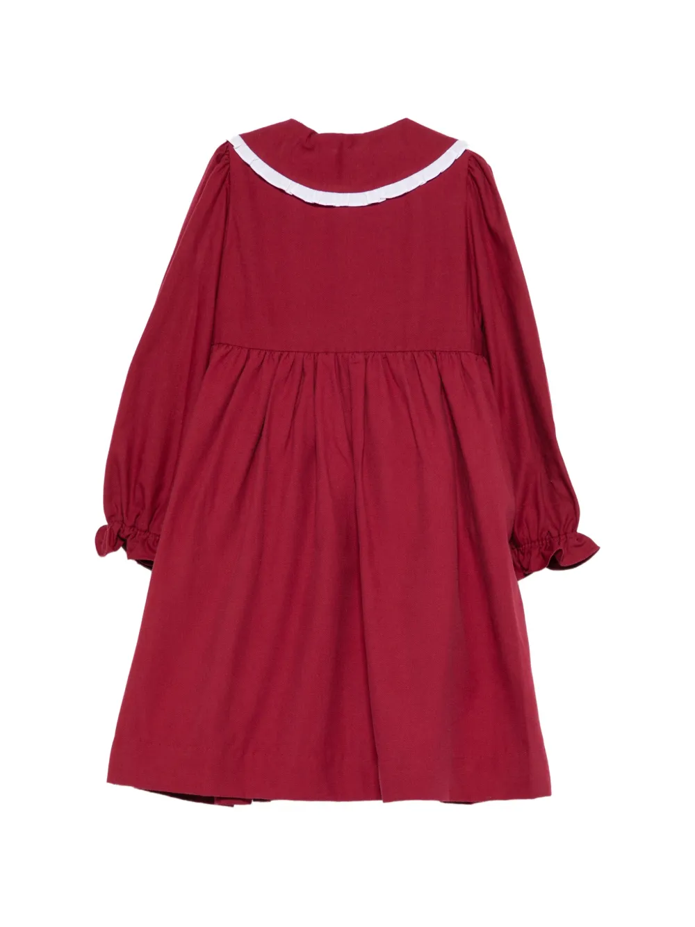 KIDIWI smocked Peter Pan-collar dress Rood