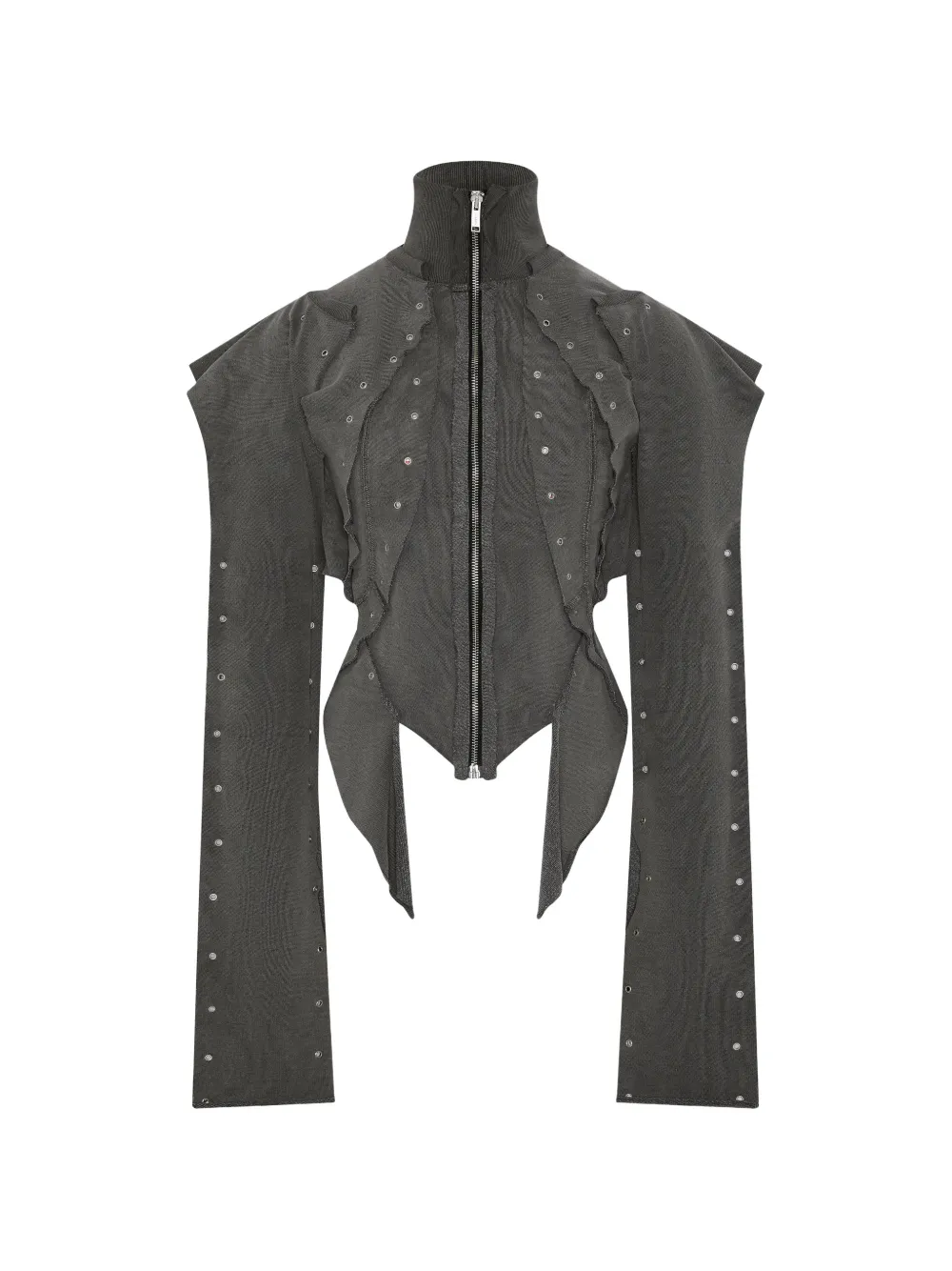 SRVC Studio eyelet-embellished raw-edge cardigan