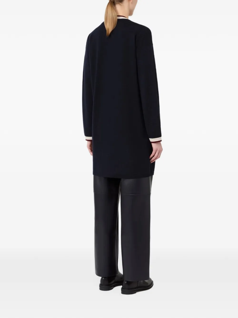 Max Mara Boero lange wollen garen vest ultramarijn Blauw