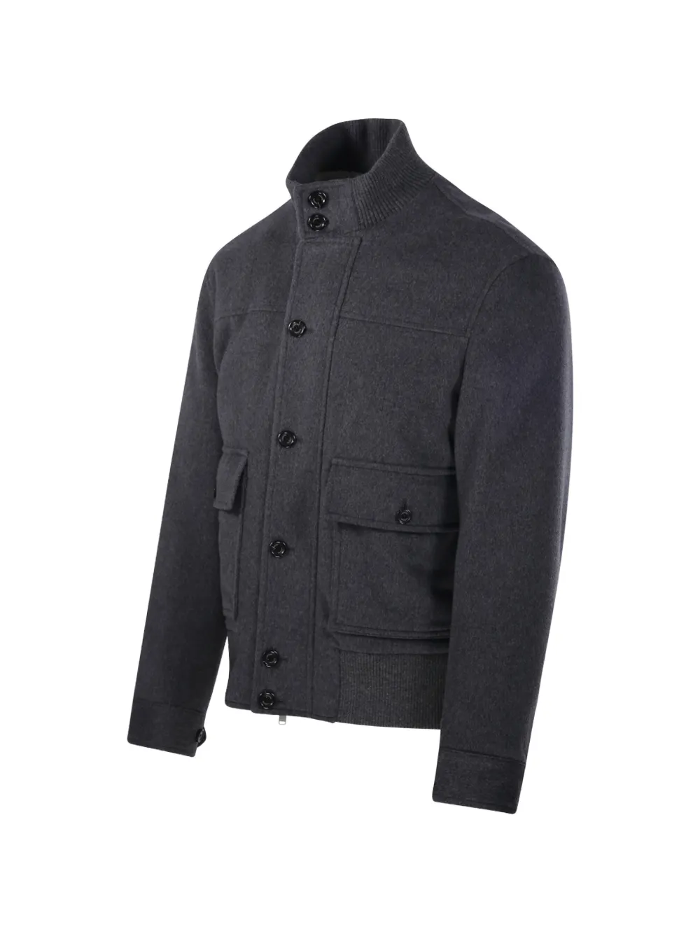Lardini Blazer met hoge hals en knoopsluiting Grijs