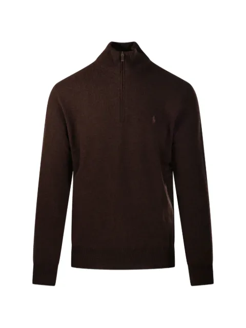 Ralph Lauren Collection quarter-zip logo-embroidered sweater