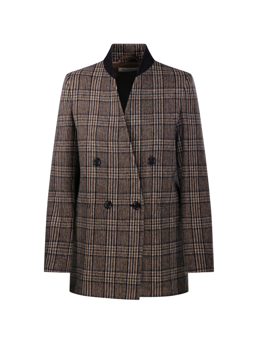 Max Mara check-pattern double-breasted blazer - Brown