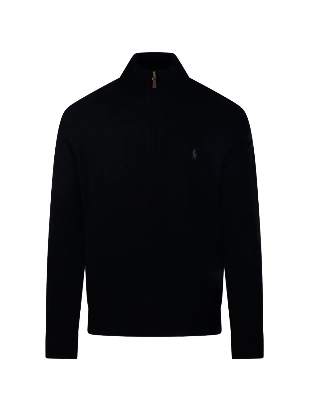 Ralph Lauren Collection quarter-zip embroidered-logo sweater - Nero