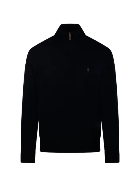 Ralph Lauren Collection quarter-zip embroidered-logo sweater