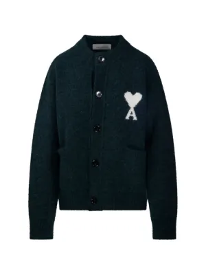 AMI Paris Ami De Coeur Cardigan | Blue | FARFETCH