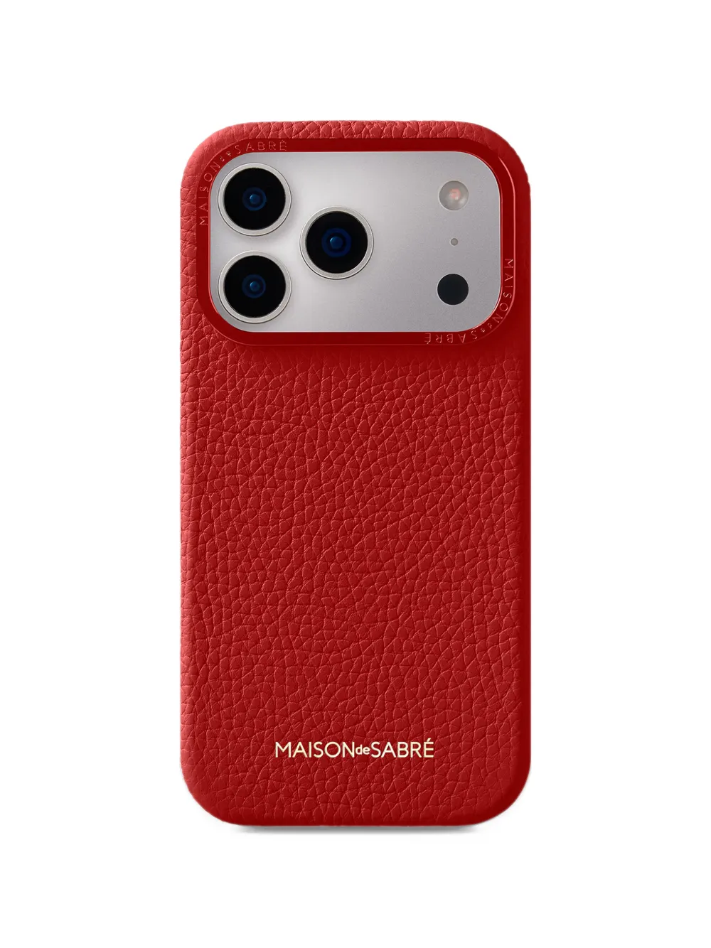 MAISON de SABRÉ 17 Pro Max leather phone case - Rosso