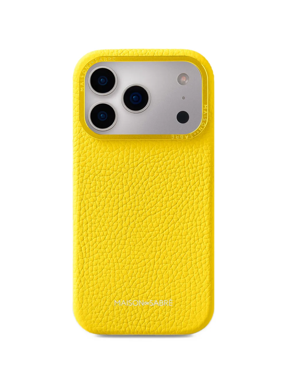 MAISON de SABRÉ grainy leather iPhone 18 Pro Max phone case - Giallo