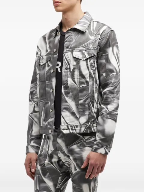 Purple Brand Trucker digital wrinkle-print jacket