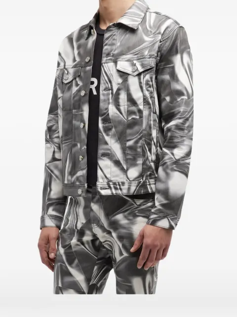 Purple Brand Trucker digital wrinkle-print jacket