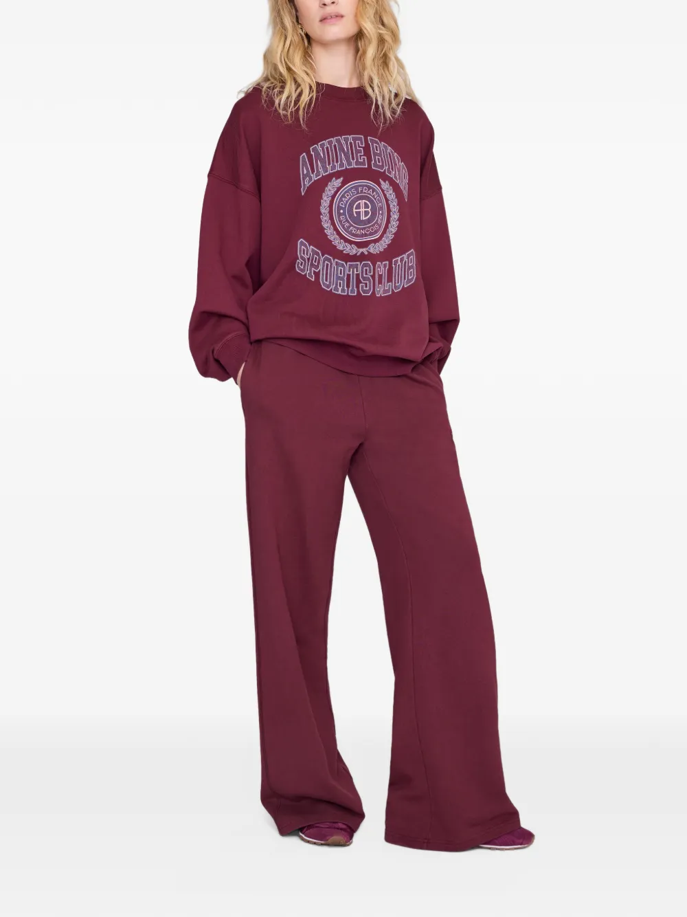 ANINE BING Miles Collegiate sweater bordeauxrood