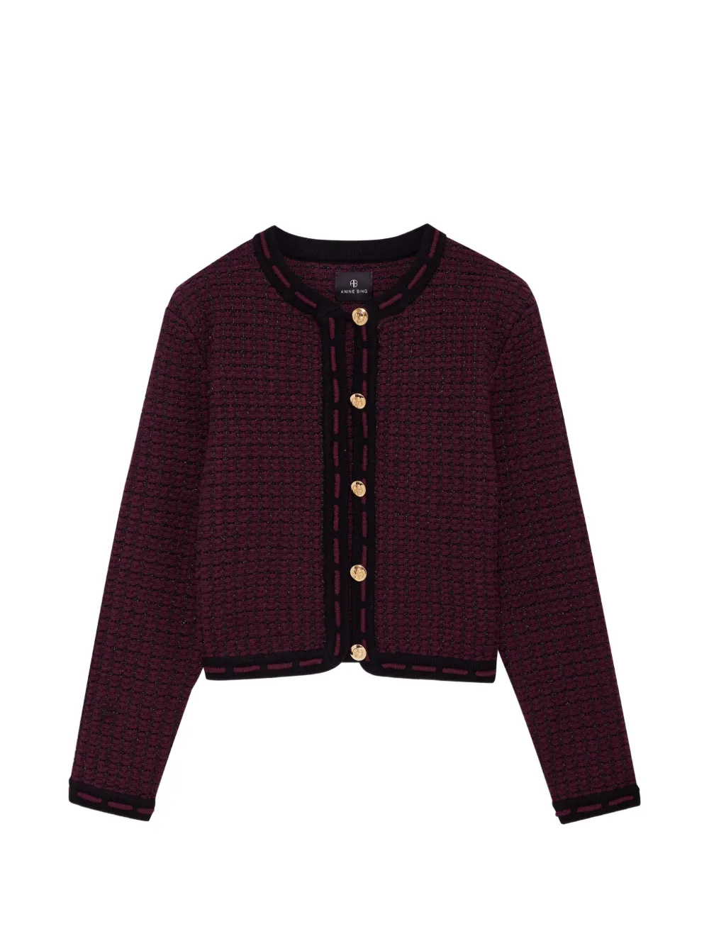 ANINE BING Nora tweed vest bordeauxrood