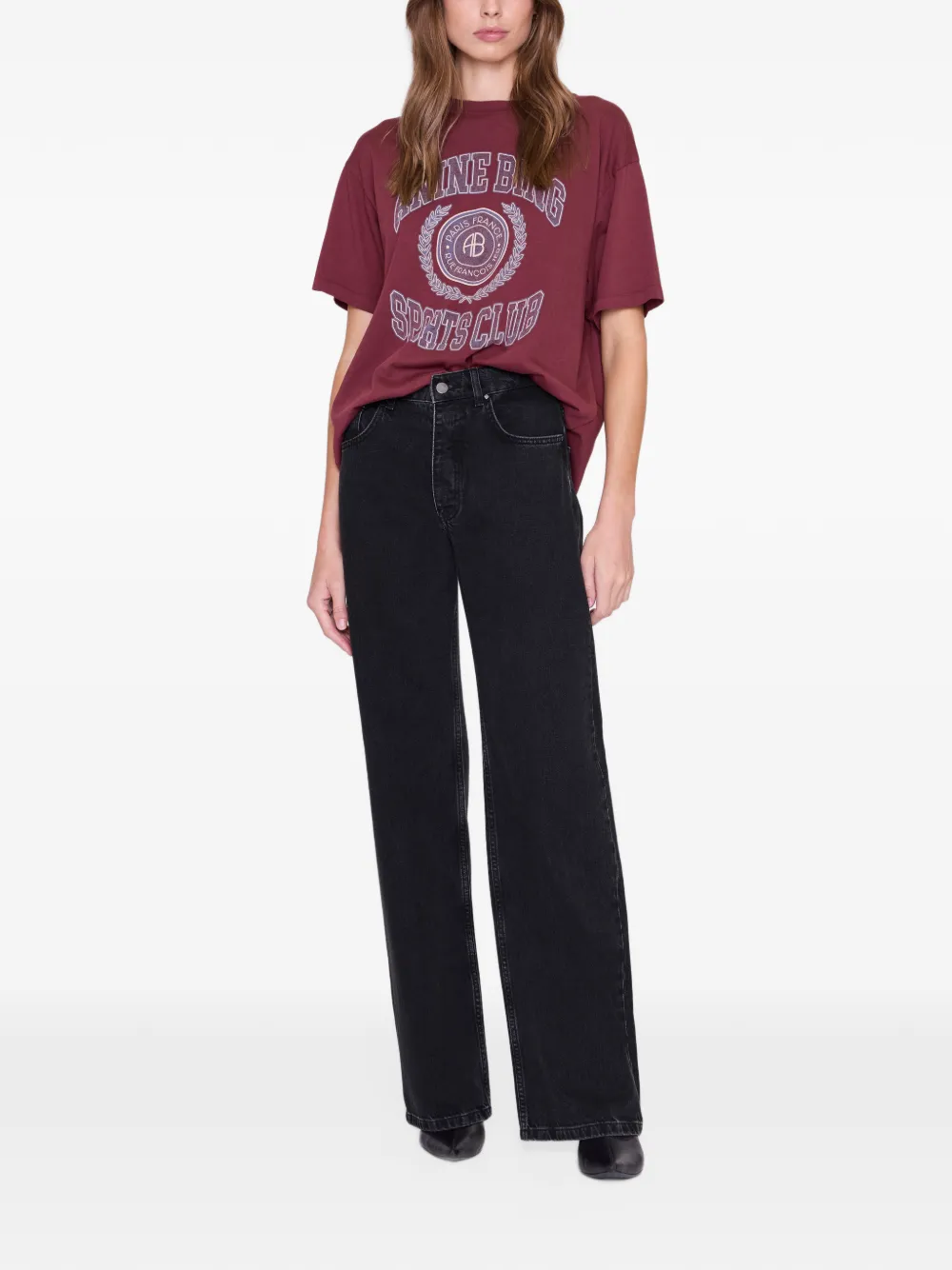 ANINE BING Cade tee Collegiate bordeauxrood