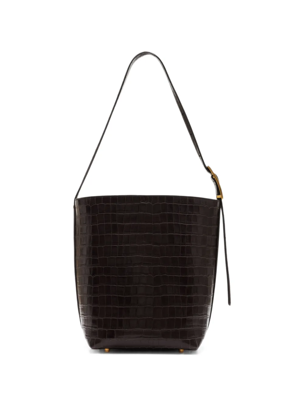 ANINE BING Elly bucket-tas met reliëf donkerbruin