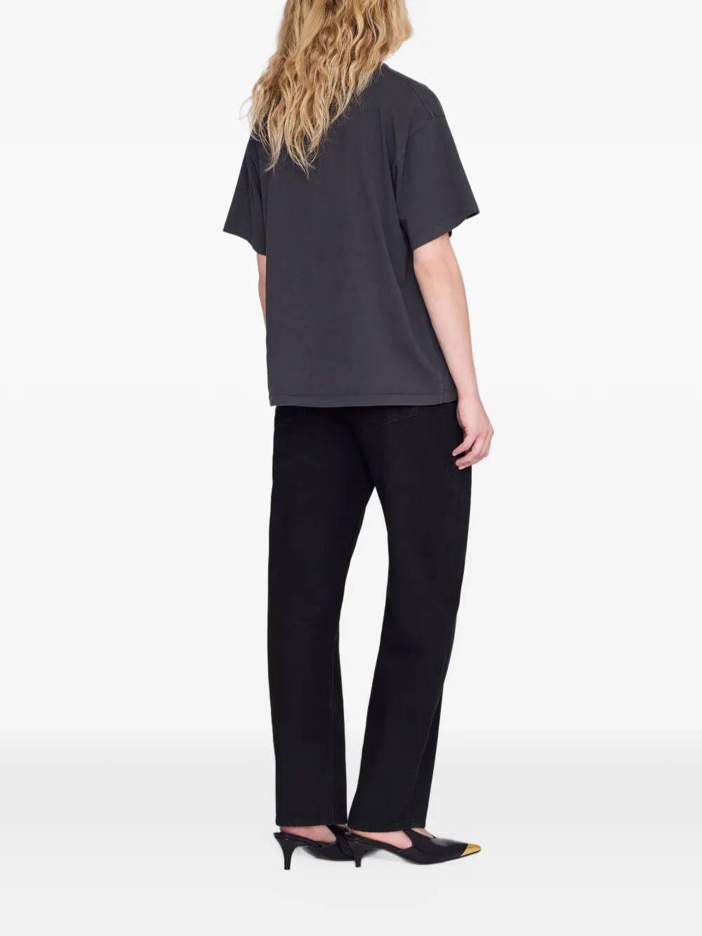 ANINE BING Cade T-shirt Los Angeles gewassen zwart