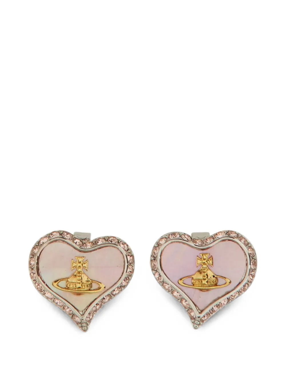 Vivienne Westwood Petra Orb Heart Earrings In Silber
