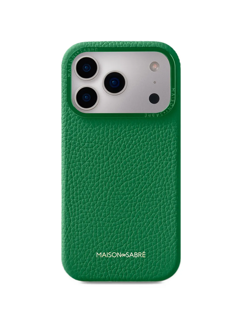 MAISON de SABRÉ grainy leather iPhone 18 Pro phone case - Verde