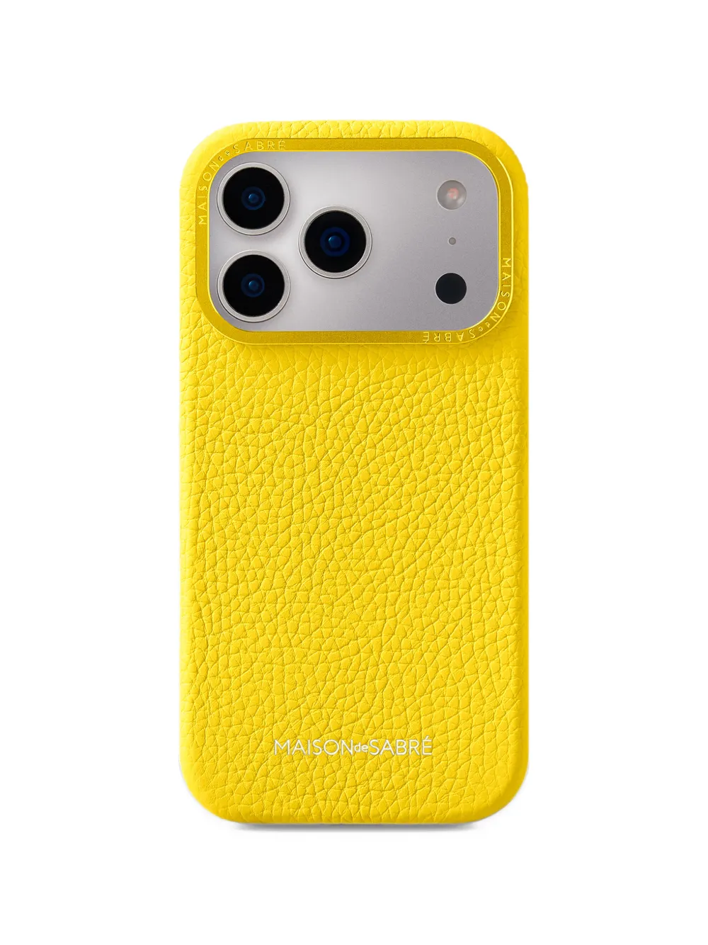 MAISON de SABRÉ grainy leather iPhone Pro 18 phone case - Giallo