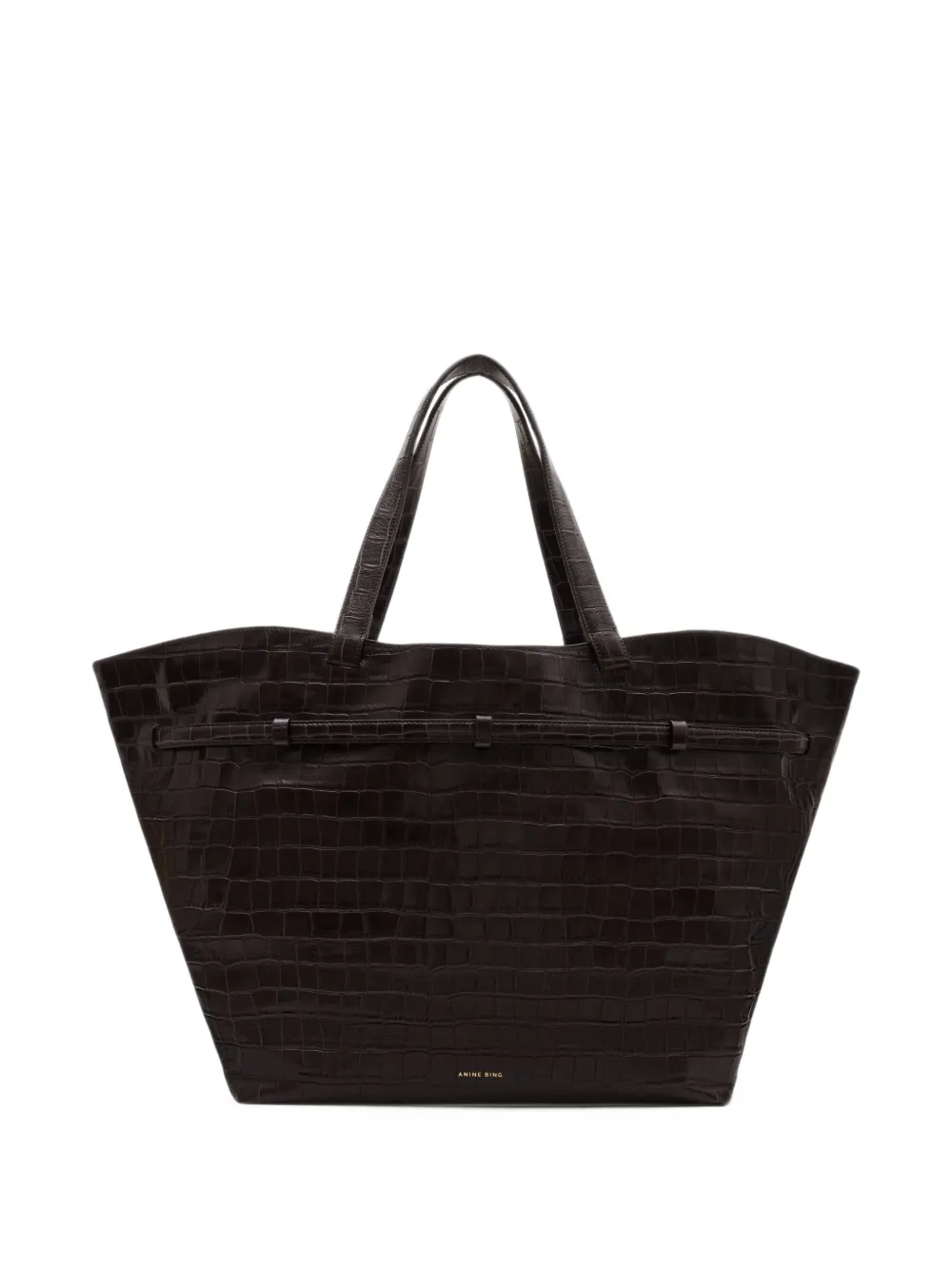 ANINE BING Elly shopper met reliëf Bruin