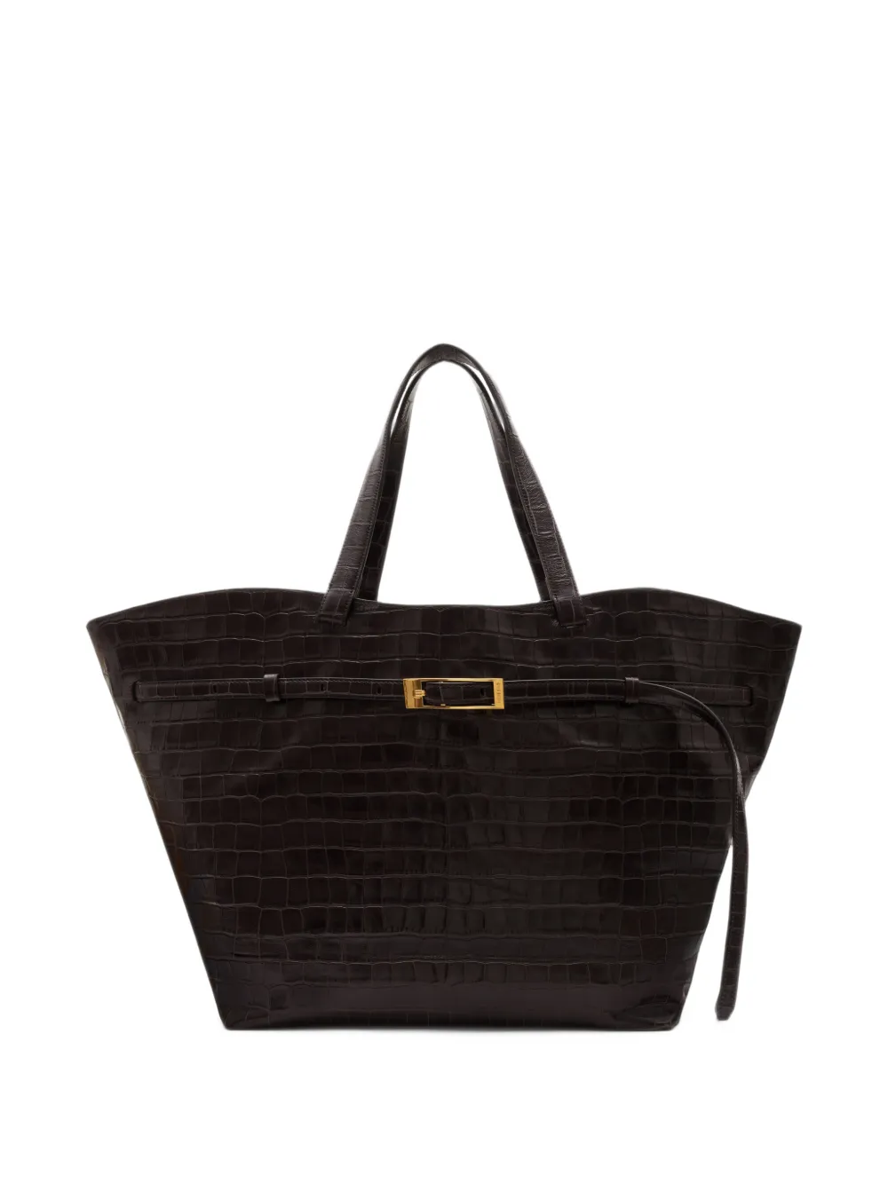 ANINE BING Elly tote embossed- dark brown