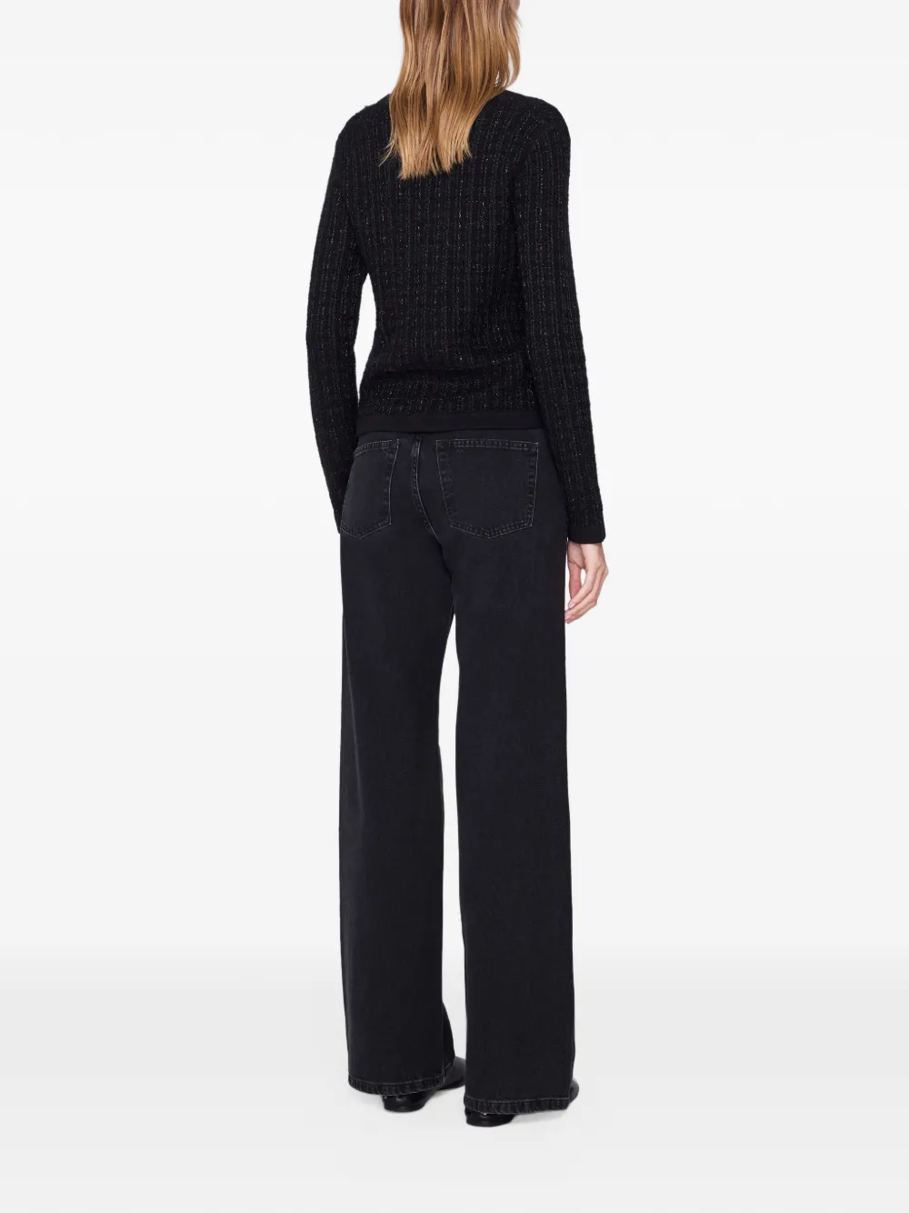 ANINE BING Tessa tweed vest zwart