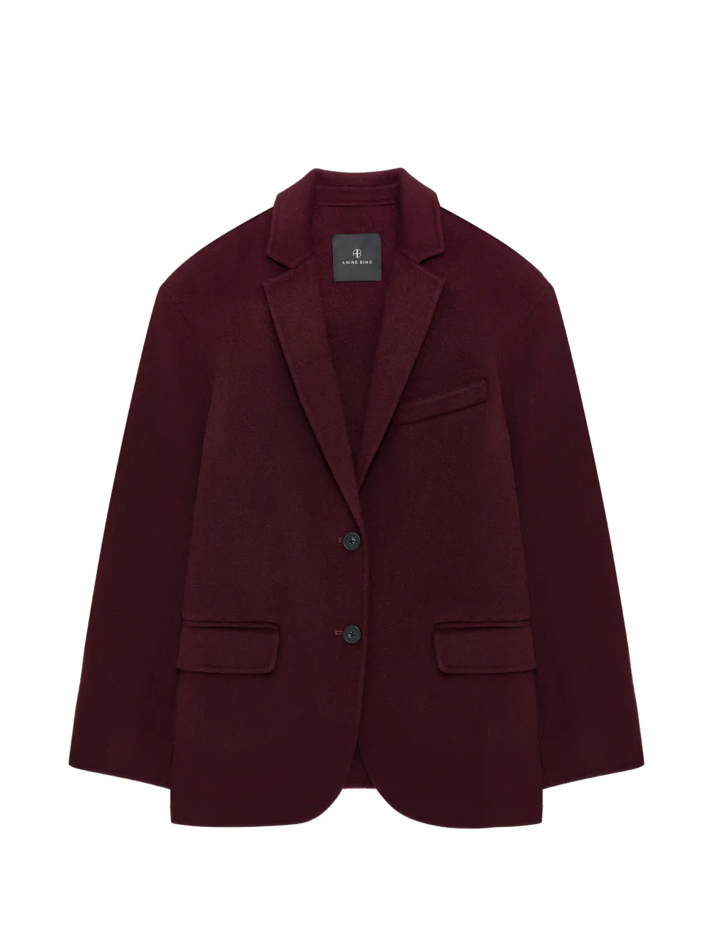 ANINE BING Quinn blazer - burgundy cashmere blend - Rouge ANINE BING Quinn blazer - burgundy cashmere blend - Rouge