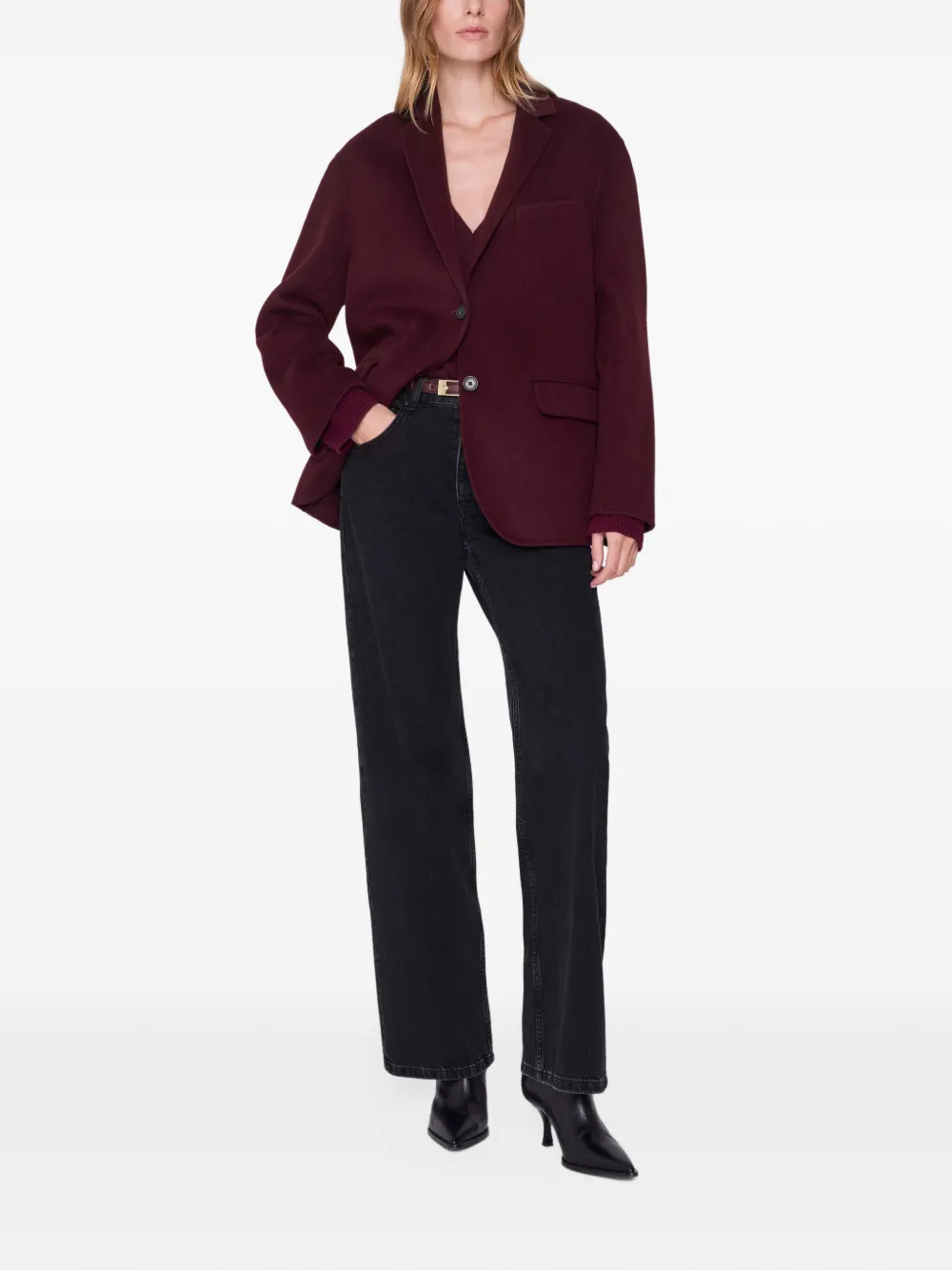 ANINE BING Quinn blazer van kasjmierblend Rood