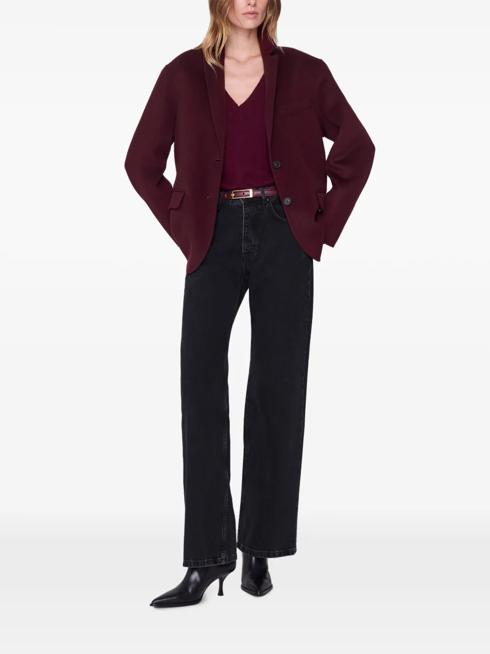 ANINE BING Quinn blazer van kasjmierblend Rood