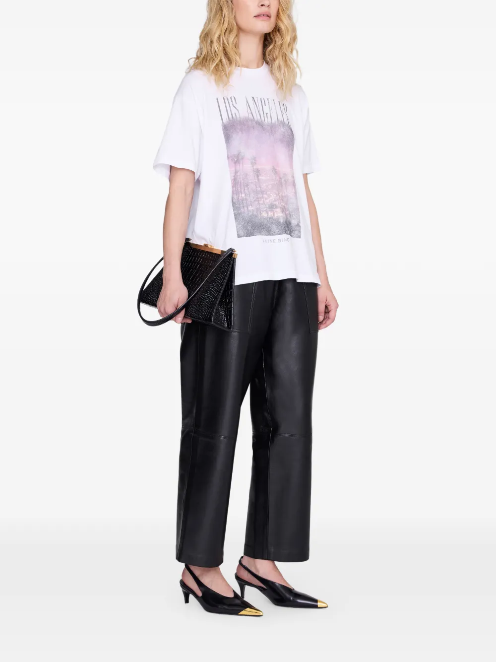 ANINE BING Cade tee Los Angeles wit