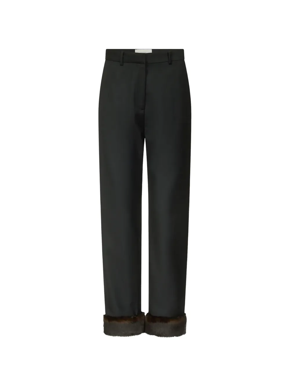 LouLou de Saison Haden faux-fur trim straight-leg trousers - Noir LouLou de Saison Haden faux-fur trim straight-leg trousers - Noir