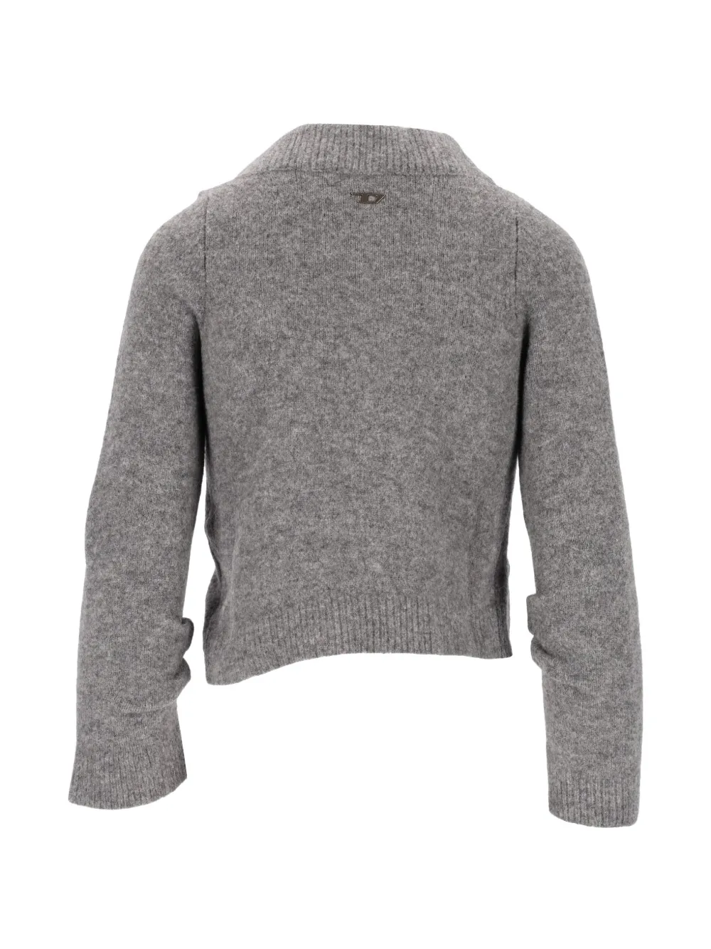 Diesel cropped cardigan in wrinkled boiled knit Grijs