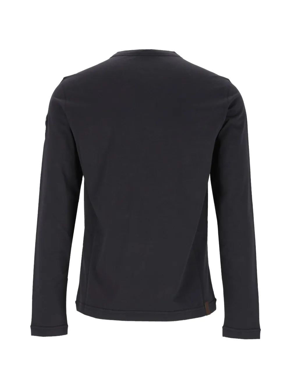 Moncler T-shirt met leren patch en lange mouwen Blauw