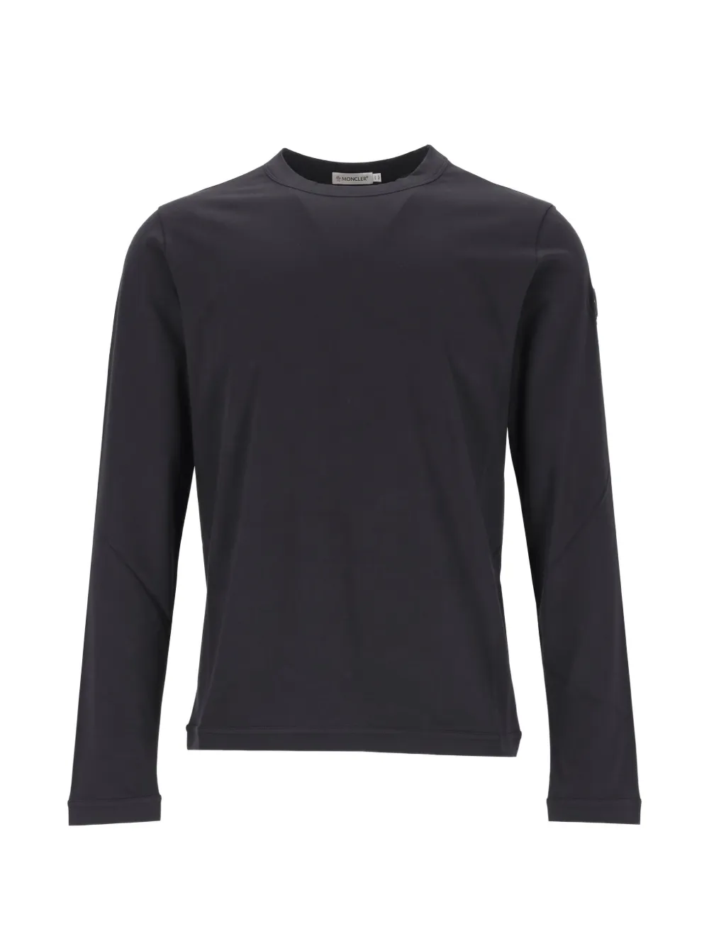Moncler T-shirt met leren patch en lange mouwen Blauw