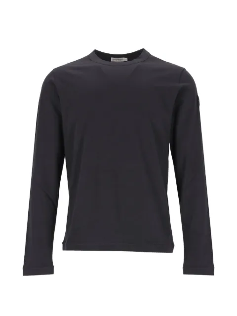 Moncler t-shirt en cuir à manches longues