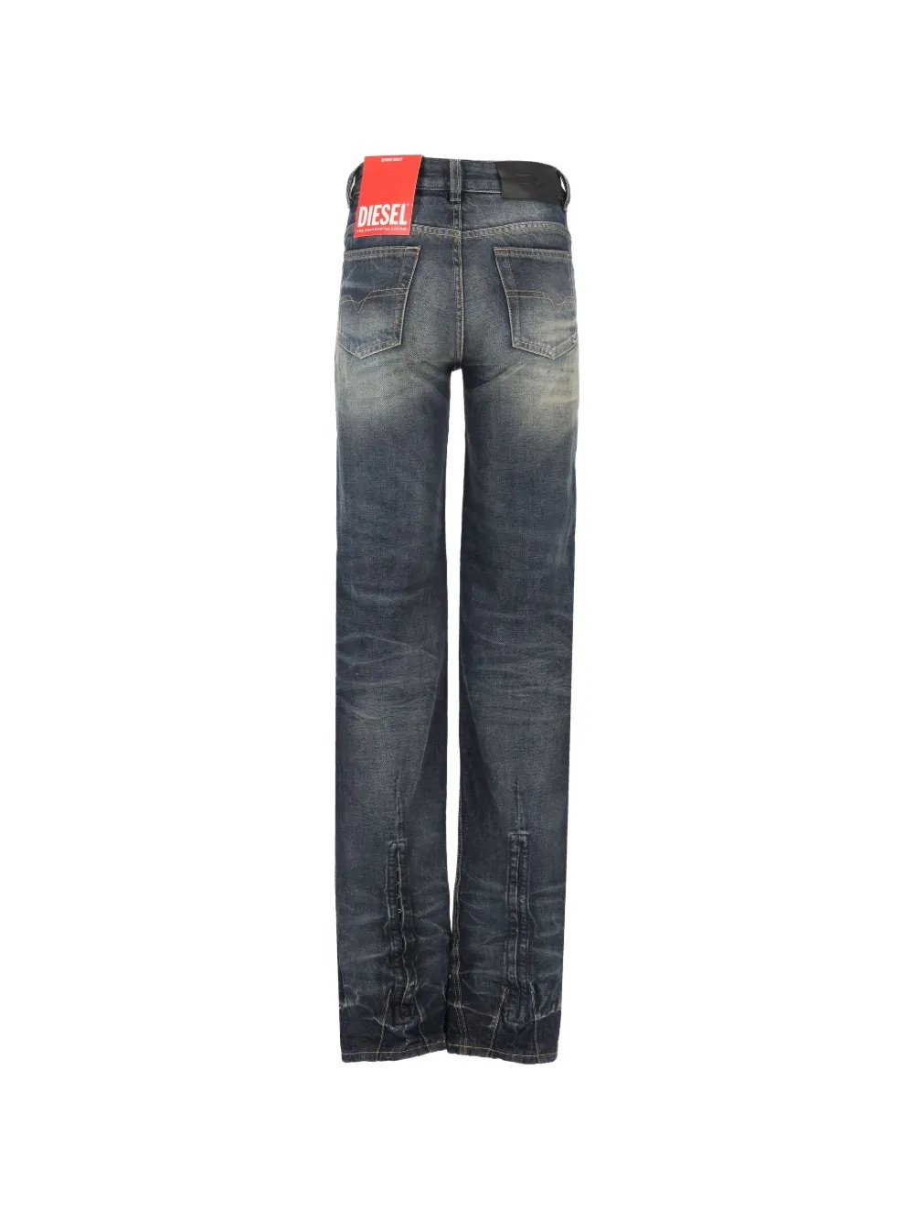 Diesel Jeans met vervaagd effect en ritsdetail Blauw