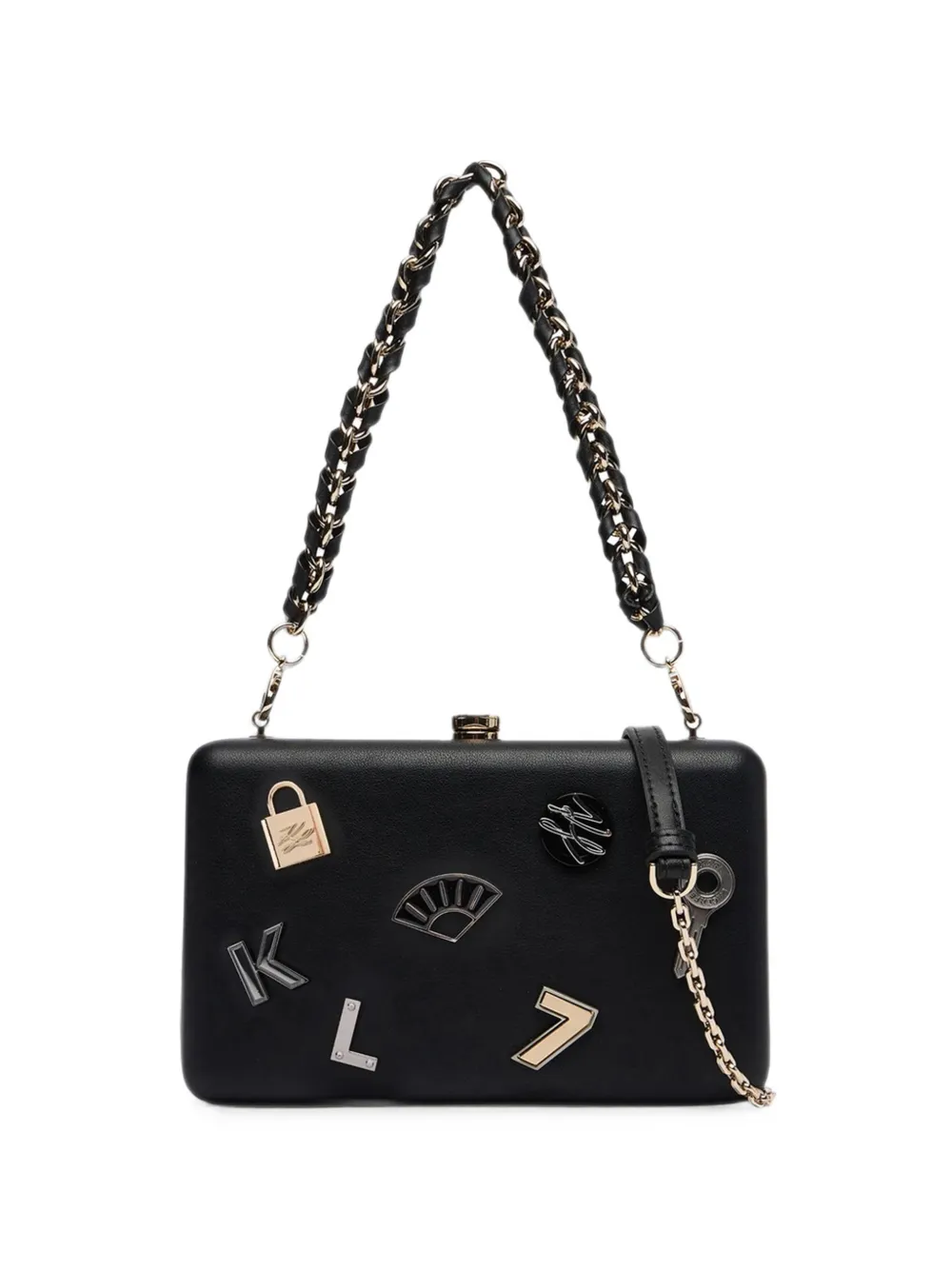 Karl Lagerfeld K/Soirée Minaudière pin-embellished clutch bag - Nero