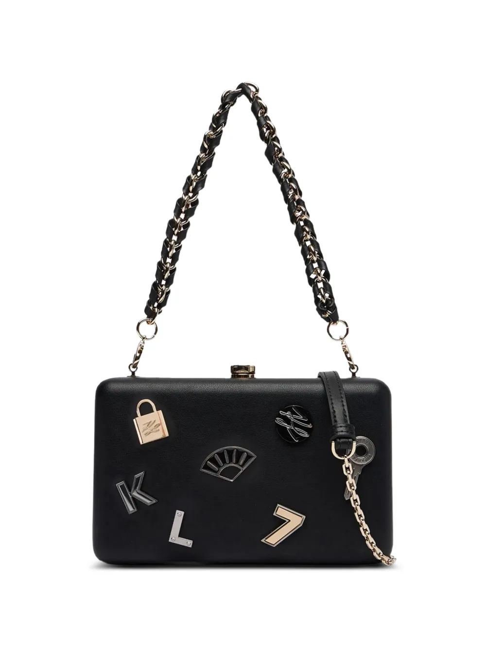 Karl Lagerfeld K/Soirée Minaudière pin-embellished clutch bag - Nero