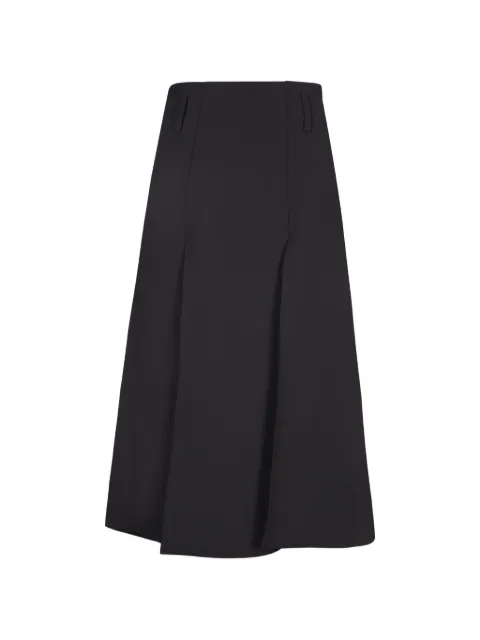 Blanca Vita falda midi con diseño acampanado y pliegues