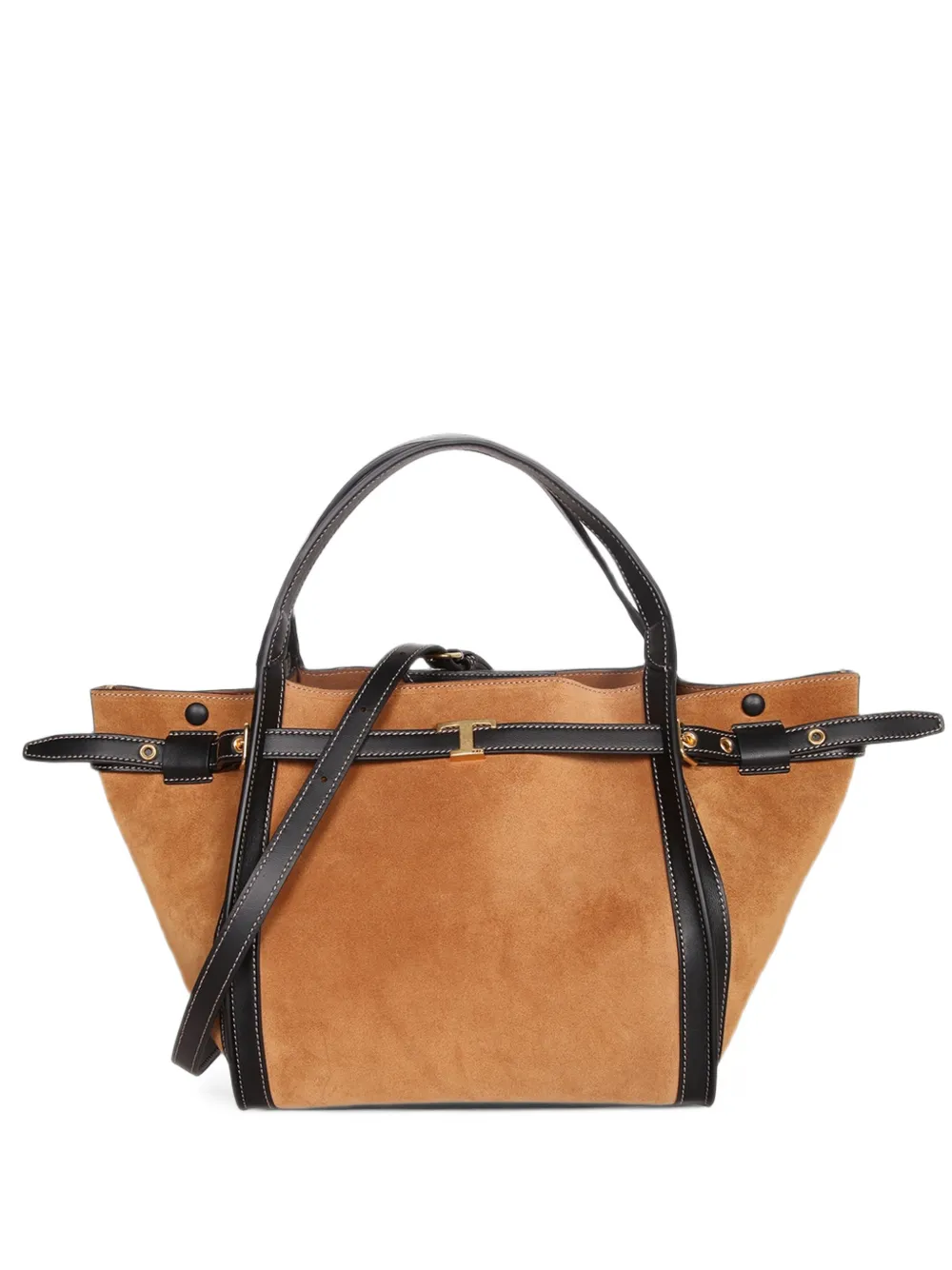 Tod's T Signature suede shoulder bag - Brown
