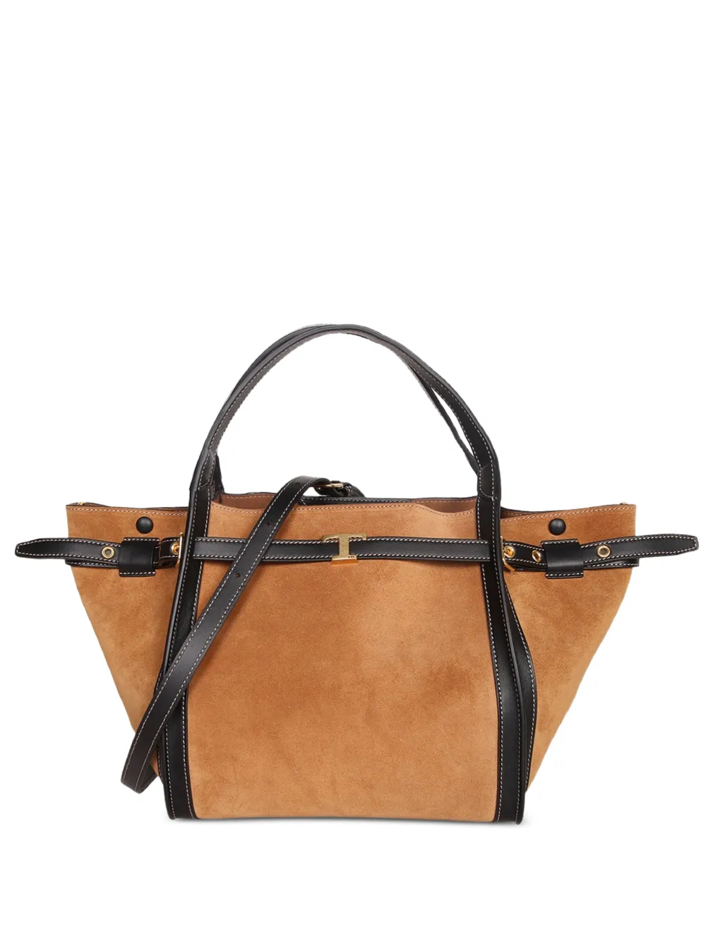 Tod's T Signature suede shoulder bag - Marrone