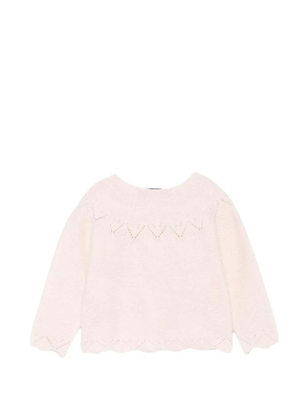 Tartine Et Chocolat pointelle-knit scalloped cardigan Roze