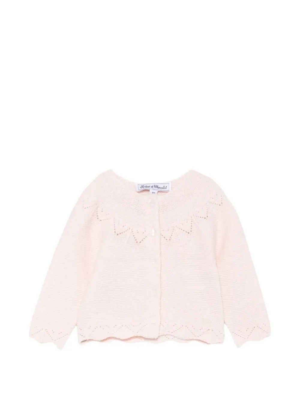 Tartine Et Chocolat pointelle-knit scalloped cardigan Roze