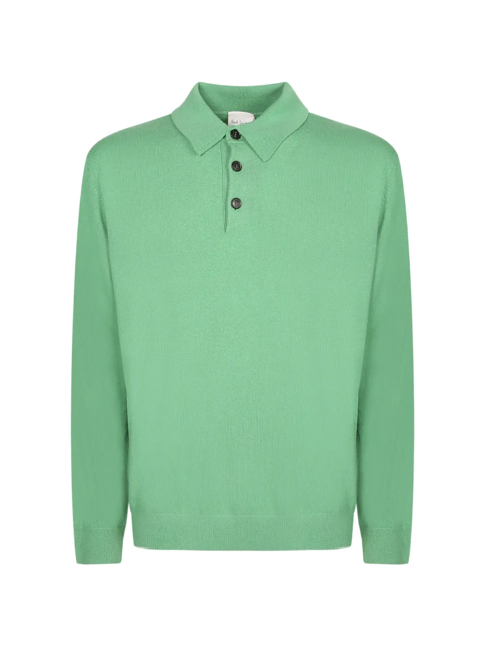Paul Smith green cashmere long-sleeve polo shirt - Grün